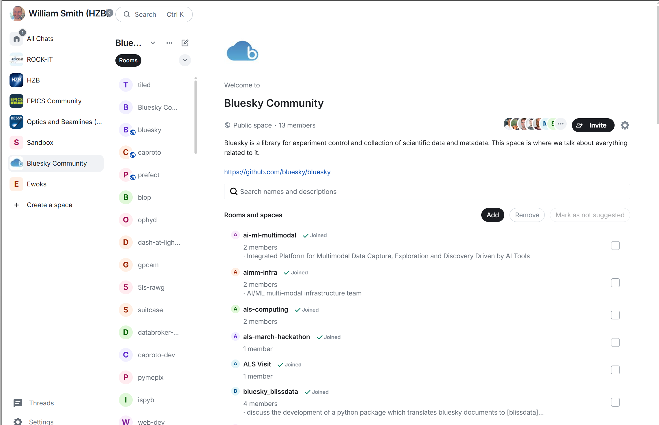 Bluesky Community Space landing page